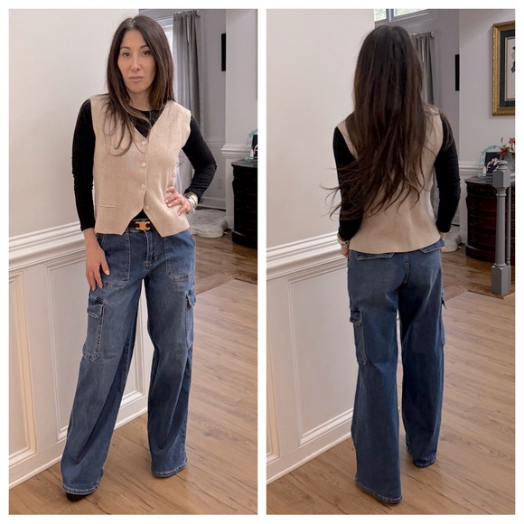 MADE IN ITALY CHIC KNIT BUTTON DOWN VEST - Picture 1 of 3